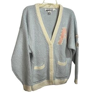 Vintage Varsity/Letterman Style Cardigan Sweater Large